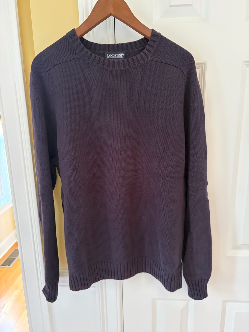 Lands' End Men's Navy Crewneck Sweater, J Crew Orange and Gold - Large - Picture 5 of 16